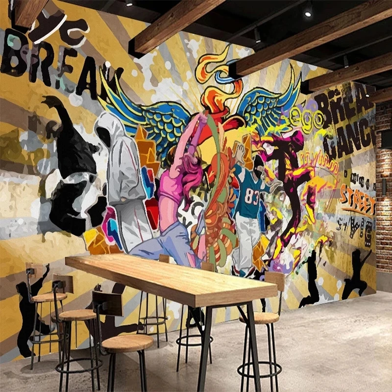 papel-de-parede-personalizado-retro-hip-hop-street-dance-graffiti-personalidade-musica-bar-sala-de-danca-mural-fundo-de-parede-restaurante-hotel