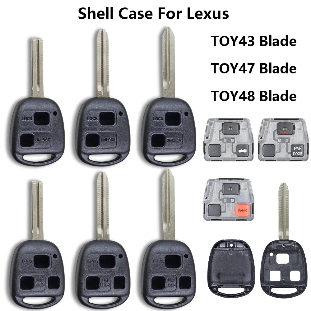 Coque de rechange pour clé de voiture, pour Toyota Corolla Camry Land Cruiser Prado RAV4 Tarago Yaris Avensis Avanza Lexus LS IS RX