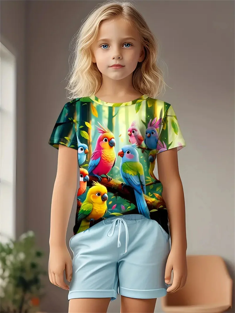 T-shirts voor meisjes Zomer 3D-print Mode Korte mouwen Tops Casual T-shirts Meisjeskleding Kinder T-shirts Kinderkleding