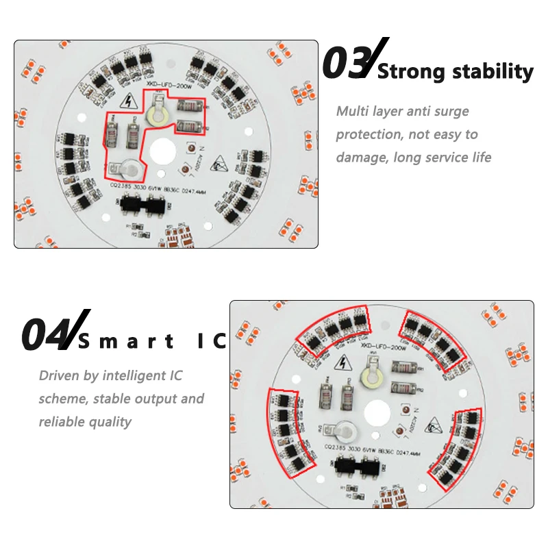 100W 150W 200W AC220V High Voltage Linear Driver-Free LED 3030 DOB Light Source Board for UFO High Bay Garage Lamp Plant Lights