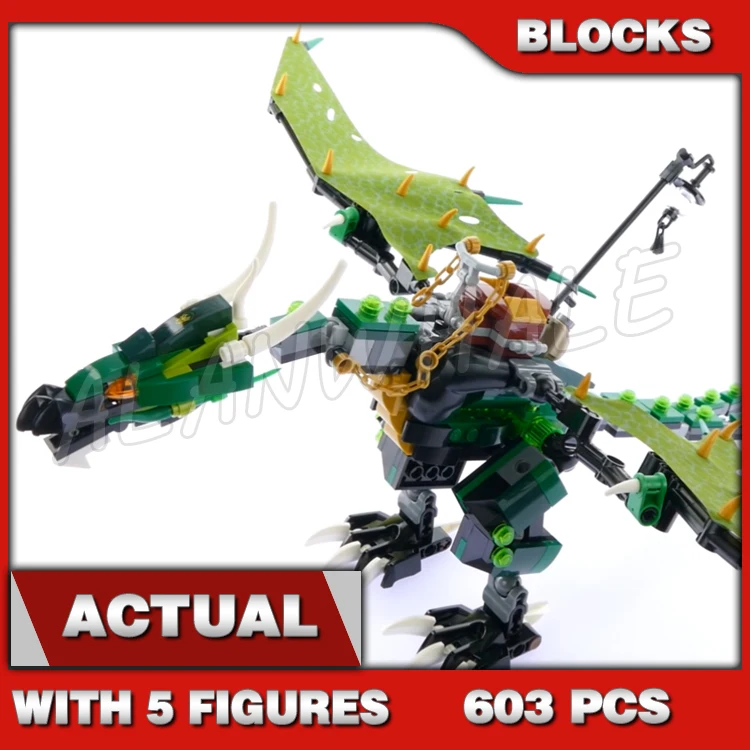 603pcs  The Green NRG Dragon Sky Pirates Catapult Tower 10526 Building Blocks Bricks Gits Kids toys Compatible with Model