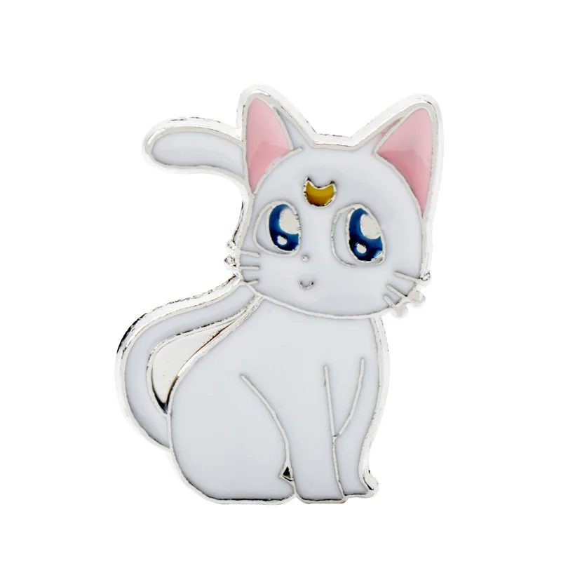 2Pcs/set Anime Moon Cat Brooches for Women Brooch Lapel Pins Enamel Pin Backpacks Cute Jewelry Accessories Gift view 4