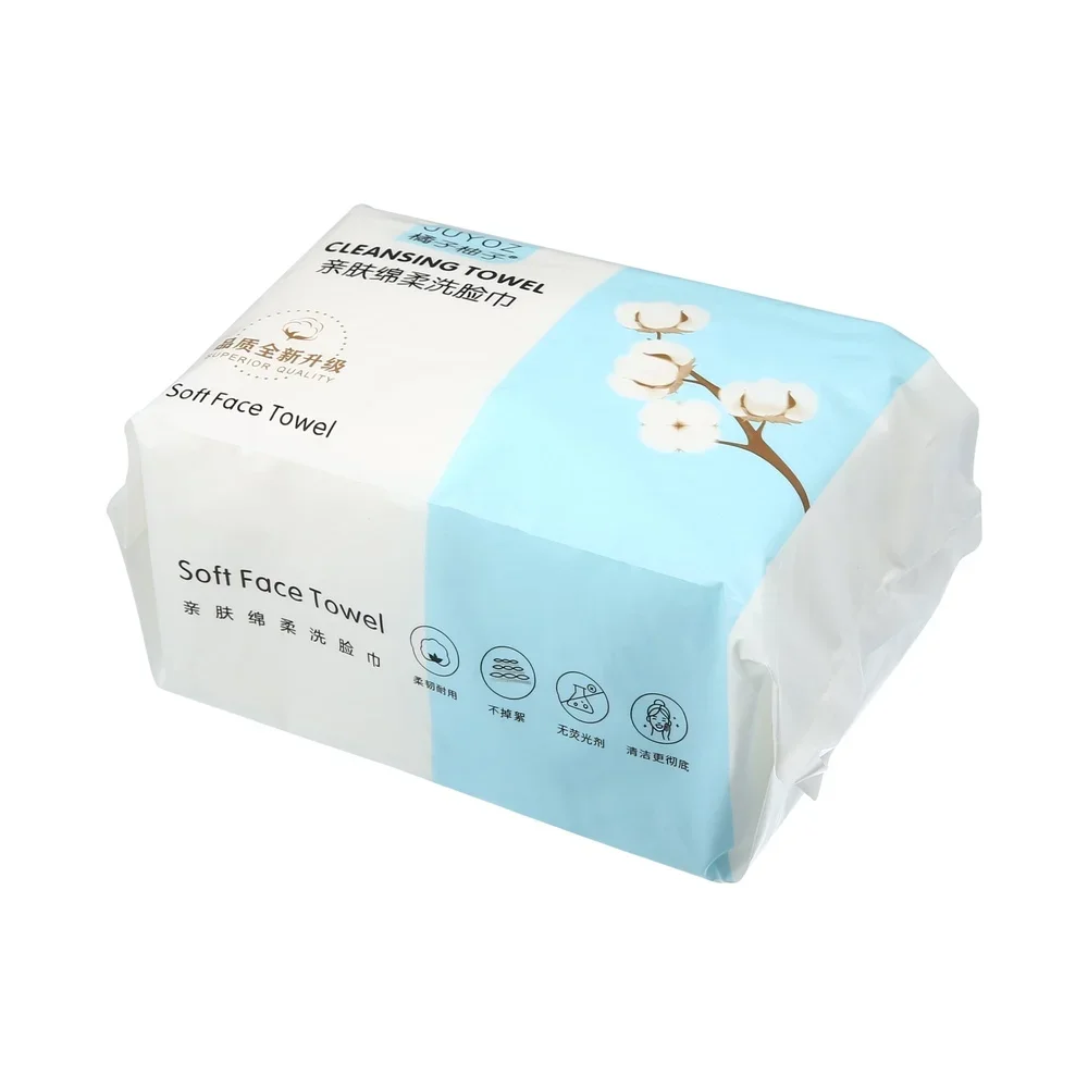 60 قطعة منشفة وجه للاستعمال مرة واحدة، ناعمة ومتينة من القطن، مناديل مبللة وجافة للوجه للبالغين والأطفال، تنظيف مكياج