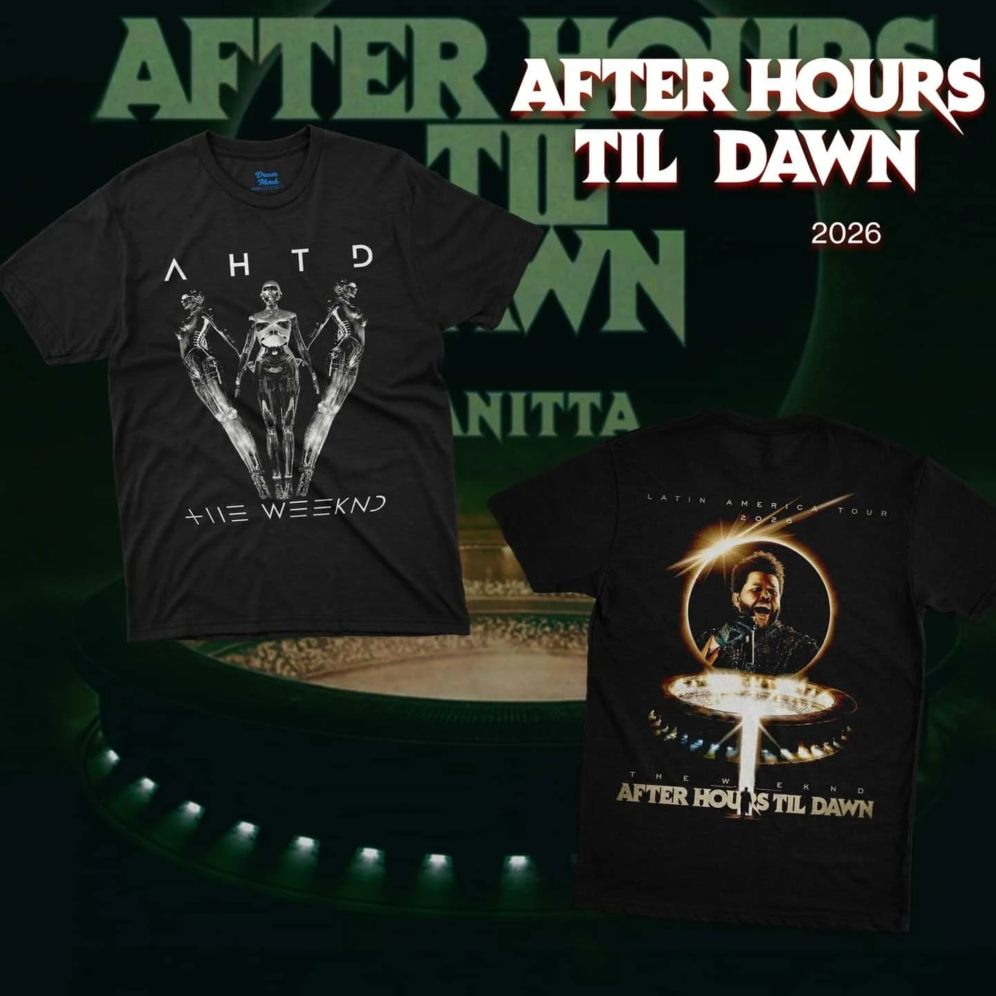 2026 The Weeknd After Hours Til Dawn World Tour Shirt Black Retro T-shirt 100% Cotton Oversized Unisex Summer Tee Streetwear Y2K