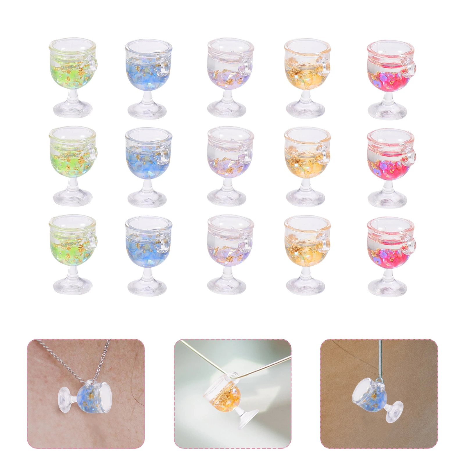 

25 Pcs Simulated Juice Earrings Pendant Accessories Goblet Charms for Jewelry Making Small