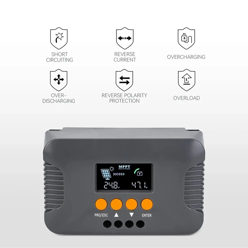 A26F-MPPT 10A Solar Charge Controller 24V 36V 48V 60V 72V Solar Panel Regulator Solar Charger For Lead-Acid Lifepo4 Battery