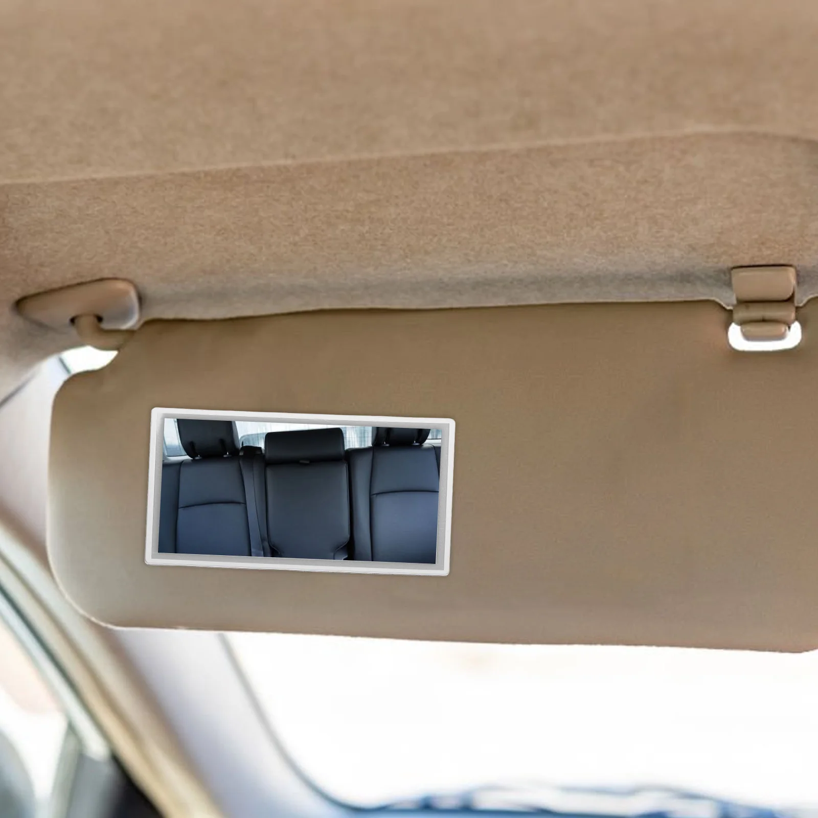 

Car Interior Vanity Mirror Stainless Steel Sun Visor Makeup Mirror Universal Fit Reflection for Suv Van Truck Drivers