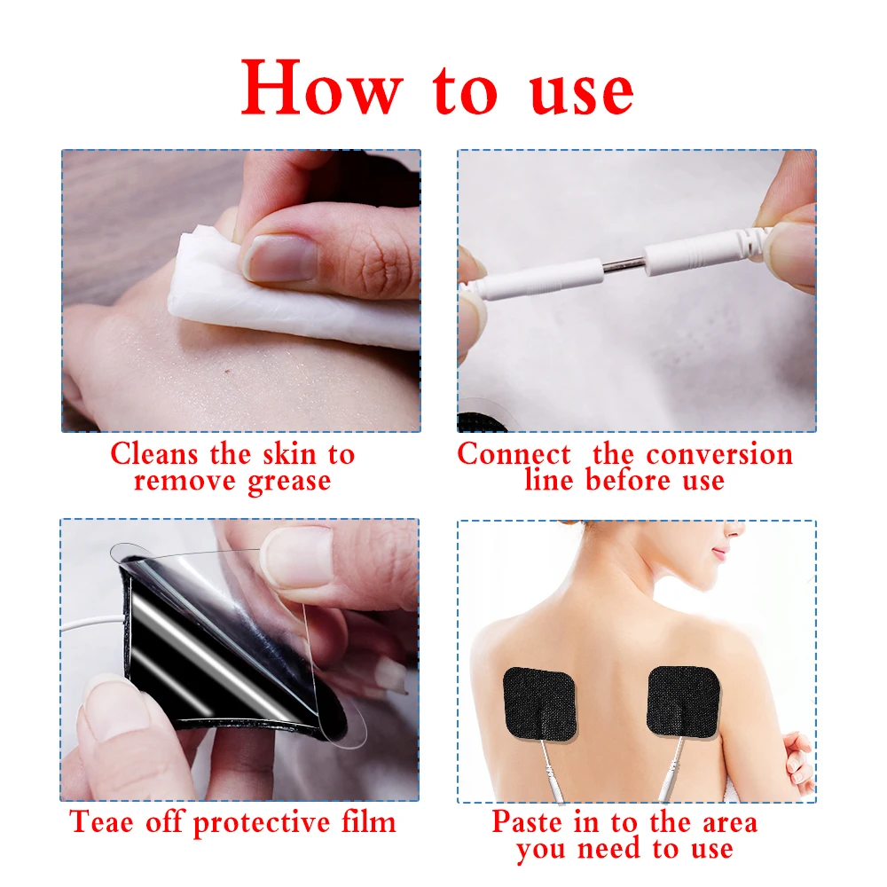 10/20Pcs TENS Pads EMS Nerve Muscle Stimulator Massager Silicone Gel Patch Electrode Pads Digital Acupuncture Physiotherapy