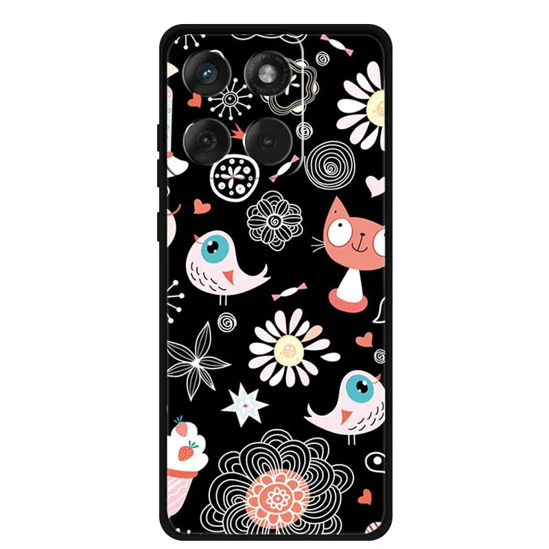 حافظة لهاتف موتورولا إيدج 70 / موتو X70 Air 5G حافظة لطيفة على شكل قطة من السيليكون الناعم غطاء من البولي يوريثان الحراري لهاتف موتو XT2601-2 XT2603-2 مصد رخامي قزحي الألوان #2