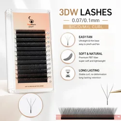 Supmacio lash extension 3d clover w eyelashes soft 0.07mm 8-15 mixed ready-made bundles cilios 3d w ресниц