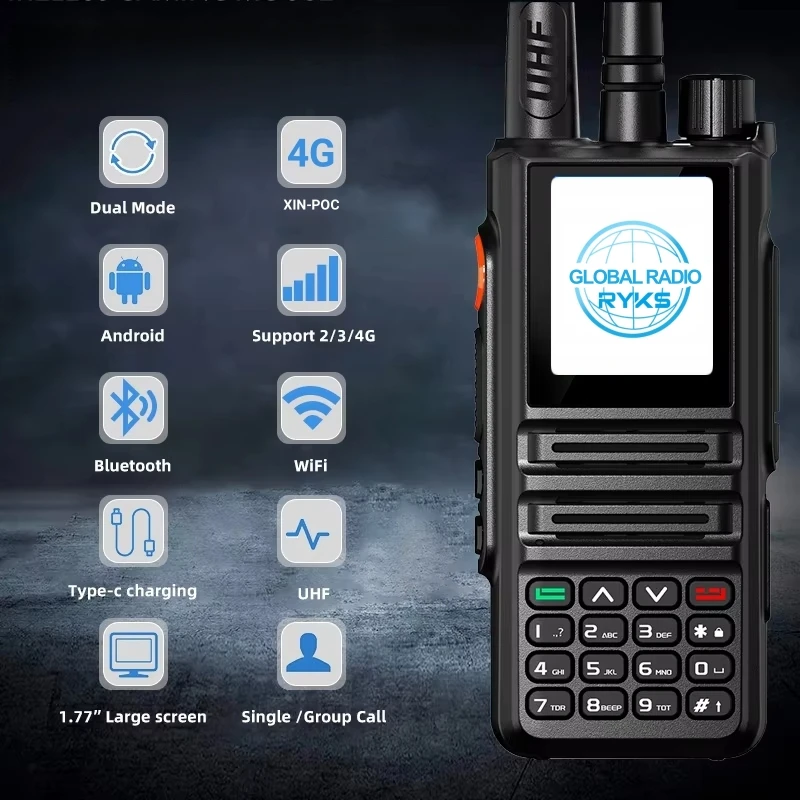 889 Analog And Network Radio Walkie Talkie Xinpoc Global Poc Uhf Bluetooth Wifi 2G 4G You Can Use Sim Card Android Two Way Radio