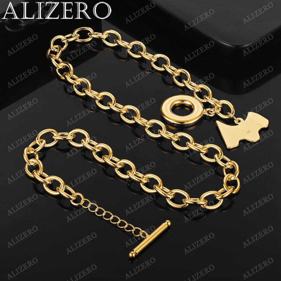 

ALIZERO 925 Sterling Silver 18K Gold Plated Dog Pendant Necklace For Men Women Hip-Hop Punk Accessories Fashion Jewelry Gift
