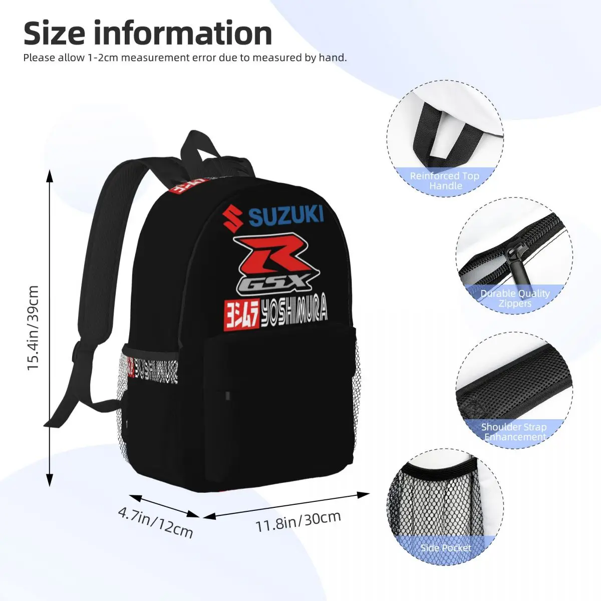 GSX-R Backpacks Boys Girls Bookbag Casual Children School Bags Travel Rucksack Shoulder Bag Large Capacity