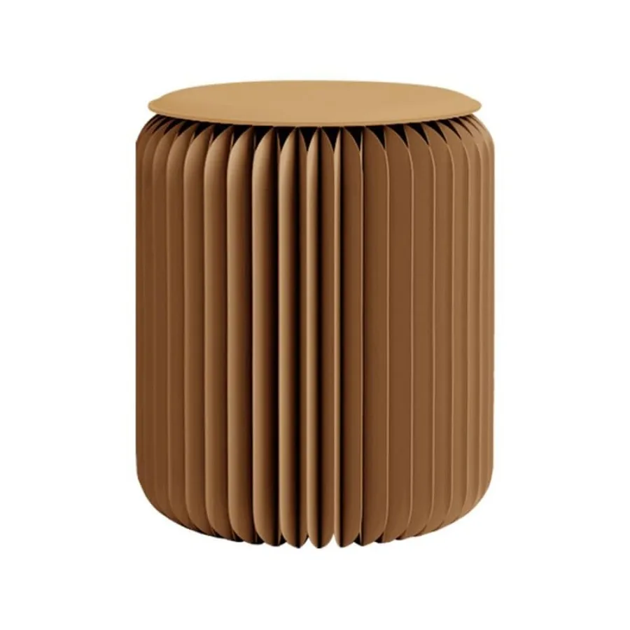 

Home Furniture Modern Design Accordion Portable Folding Paper Stool Kraft Paper Relaxing Multifunction Round Foot Stool Side ta