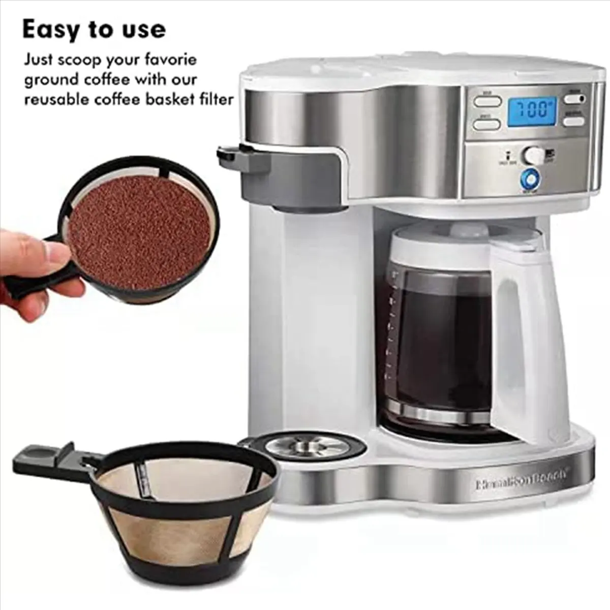Filtro de café reutilizável 10X para cafeteira Hamilton Beach 2-Way Brewer, modelos 49980A, 49980Z, 47650, 49933