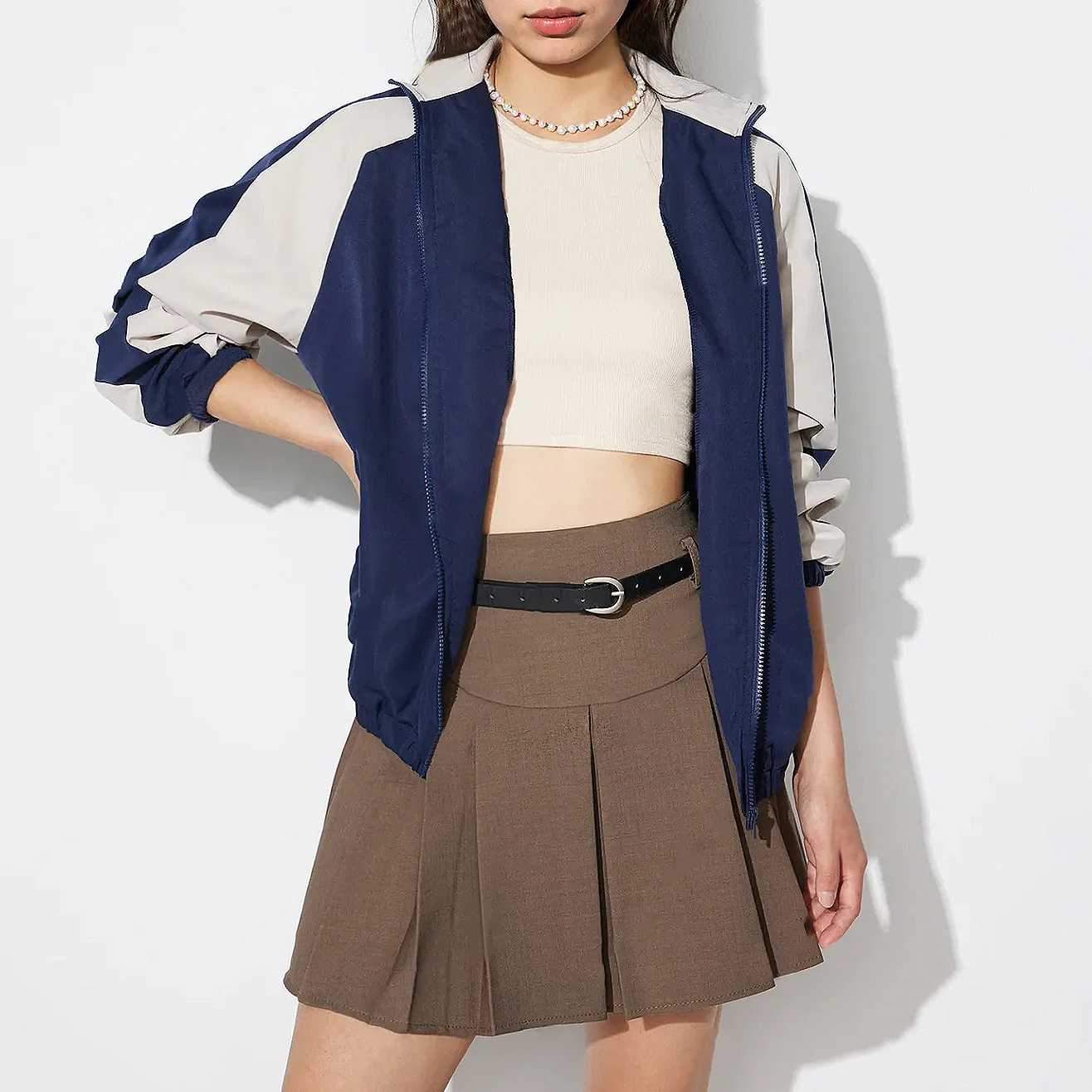 

2025 New Women's Fashion and Leisure Joker Color Matching Loose Coat Ladies