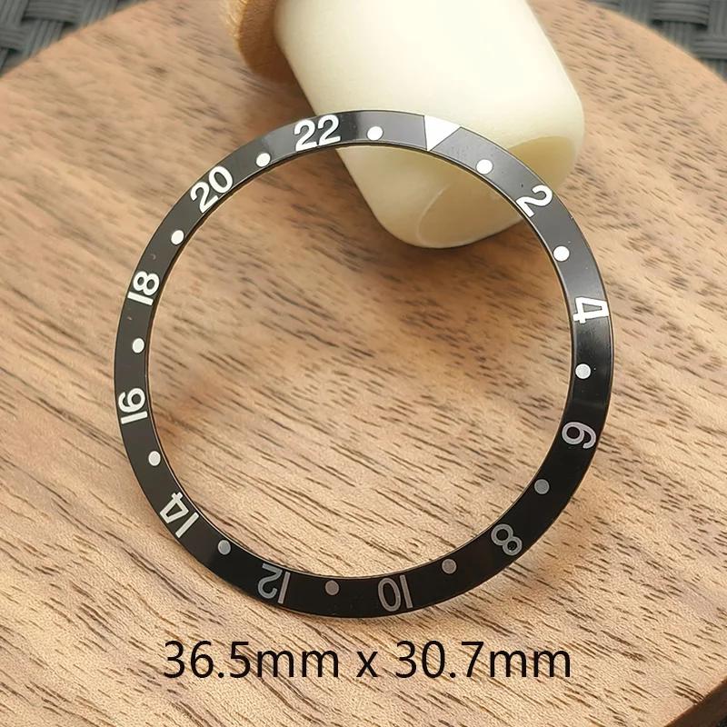 36.5mmx30.7mm Aluminium Curved Retro Watch Bezel Insert Ring Fits Vintage Submariner For Mod NH35 NH36 Watch Case Bezel Insert