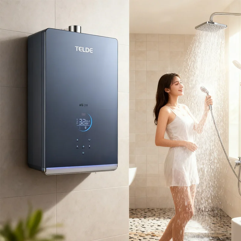 Natural Gas 13L Dry Fever Prevention Storage Touch Control Class Energy Efficiency LED Display Instant Gas Water Heater for