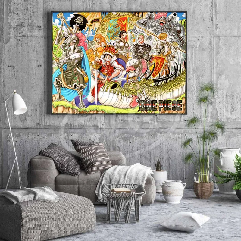 One Piece New Canvas Painting  Anime Figure Monkey D Luffy Roronoa Zoro HD Print Picture for Bedroom Christmas Decor Gifts