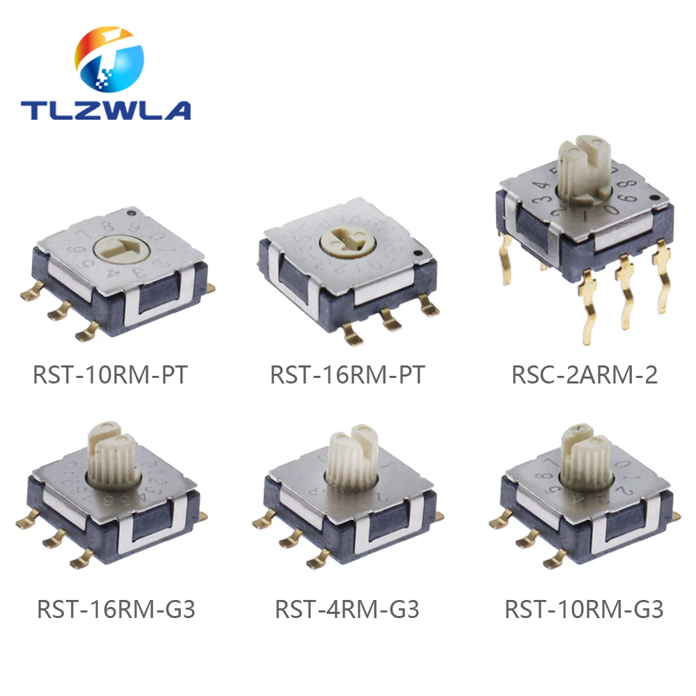 Rotary Code Switch SMD Band Switch RST-10RM-PT Digital Dip Switch 10 position 0-9 coding RST-16RM-G3