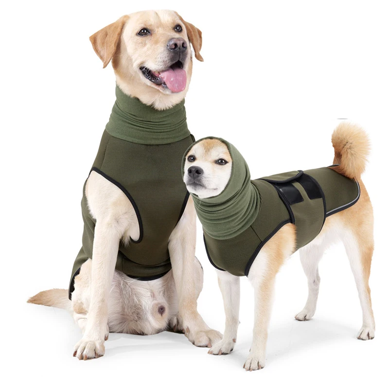 Thunder Stress Shirt Classic Dog Anxiety Jacket Army Green Anti Anxiety Thunder Vest For Dogs Anxiety Calming Dog Clothes