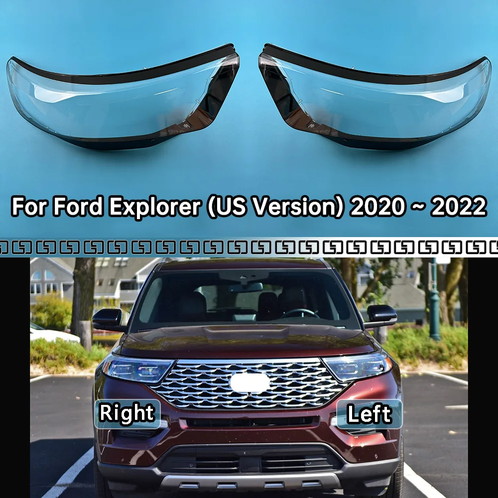 

For Ford Explorer (US Version) 2020 2021 2022 Headlight Cover Lamp Shade Transparent Lampshade Headlamp Shell Lens Plexiglass