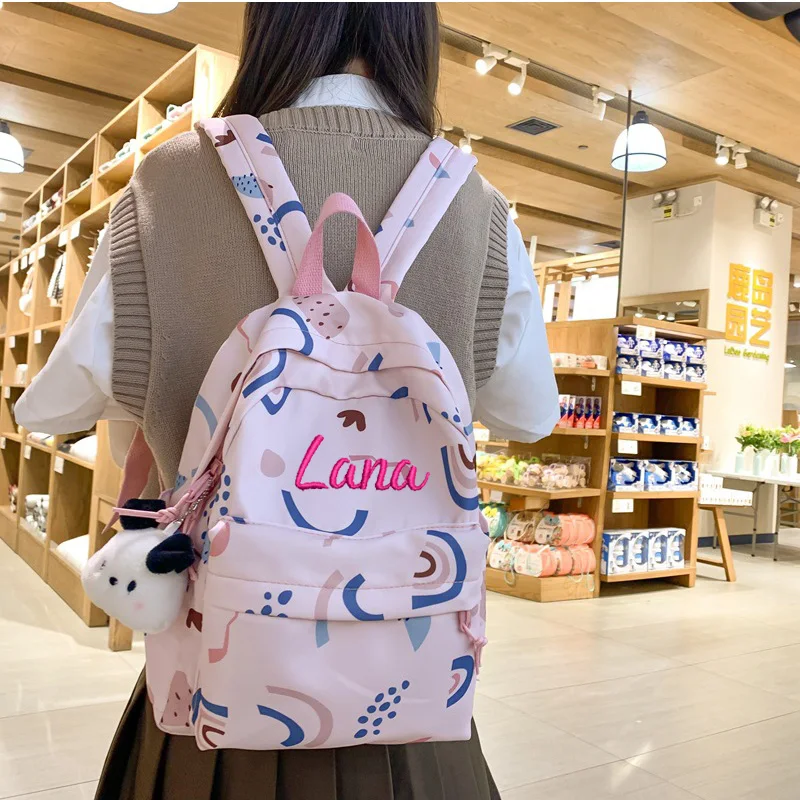 Personalised Kids Backpack Embroidered with Name Initials Shoulder Bag For Teenager School Bag with Adjustable Straps Schoolbag