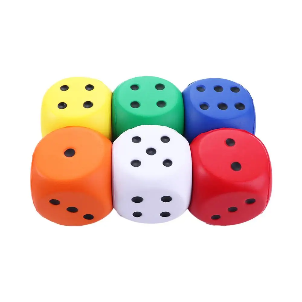 Cognitive Fun Gifts Squeeze Solid Color Elastic Toys Length 6cm Soft Sponge Dice Anti Stress Point Dice Pressure Relief