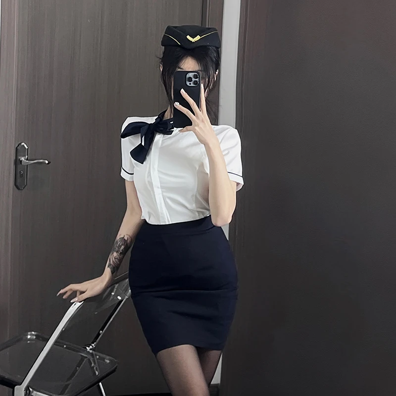 

Сексуальный костюм секретаря на Хэллоуин, сценическое представление, orm Air Steward, наряд для ночного клуба Pure Desire