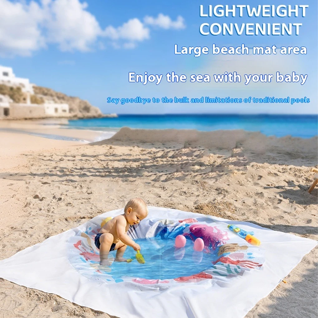 2025 شاطئ طفل بركة بطانية شاطئ التجديف بركة مع حقيبة حمل مقاوم للماء الصيف في الهواء الطلق لعب المياه لعبة للسفر نزهة