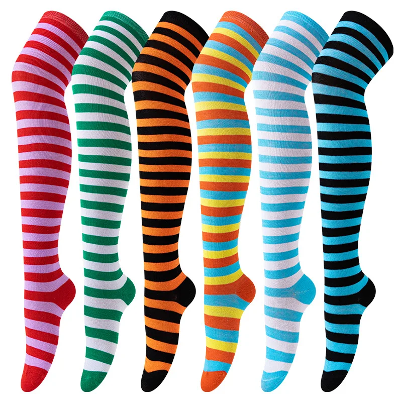 فستان رياضي غامض بأكمام طويلة مخطط من القطن والبوليستر الصلب جورب عالي الفخذ كوسبلاي أنيمي فتاة B7W248 #5