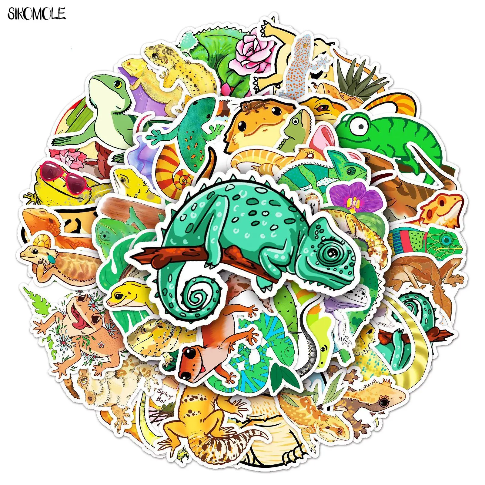 10/30/50PCS Cartoon Lizard Animal Stickers Cool Aesthetic Kids DIY Toys Skateboard Laptop Motor Phone Graffiti Decals Sticker F5