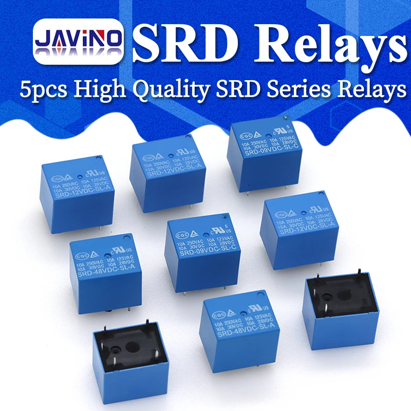 5PCS Relay SRD-5VDC-SL-C SRD-12VDC-SL SRD-3VDC SRD-9V relays 4/5PINS 12V DC High Quality Javino