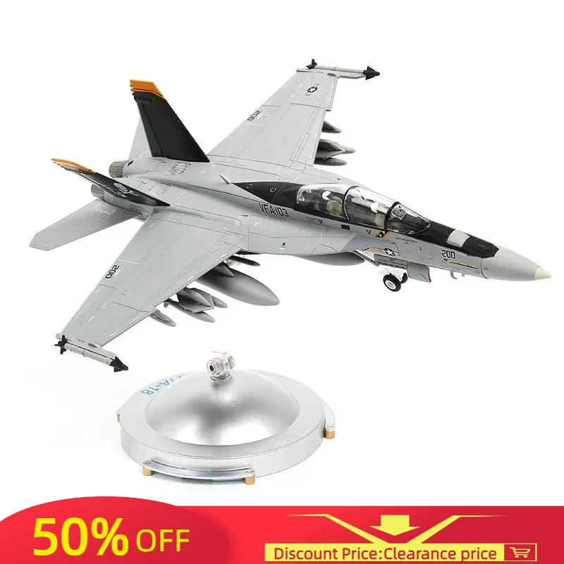 F/A-18F Super Hornet 1/72 Metal Airplane Model Kits with Display Base VFA-103 Jolly Rogers Diecast Alloy Fighter Replica