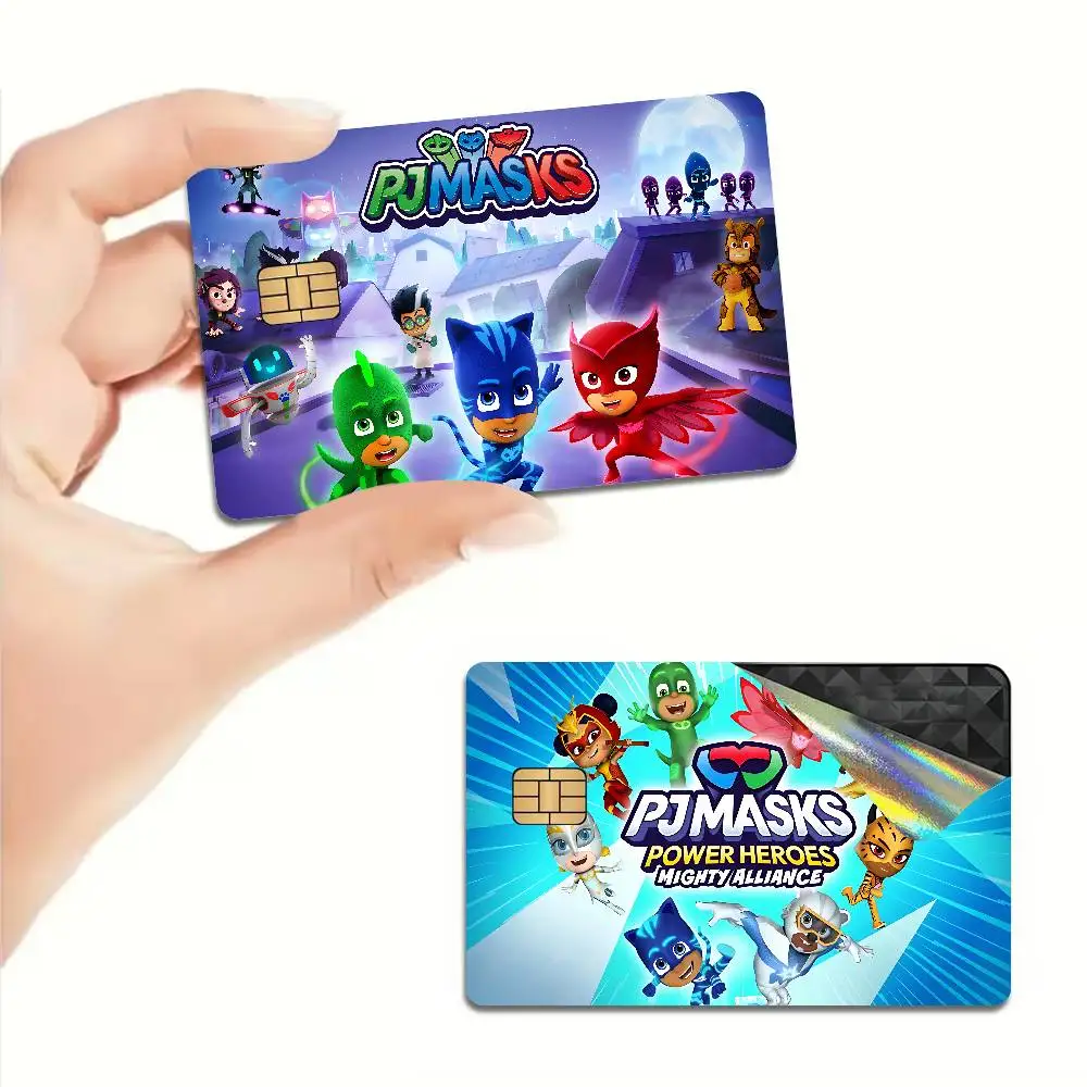 Cartoon PJ M-Masks Diy Credit Debit Card Sticker Party Sticker Decoration Waterproof Small Chip Card Skin Sticker