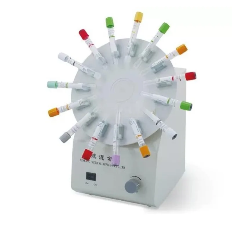 XK03 Vertical Blood Tube Rotator Blood Collection Tube Mixer 360° Type Tube Roller for 15pcs Tubes 0-32rpm
