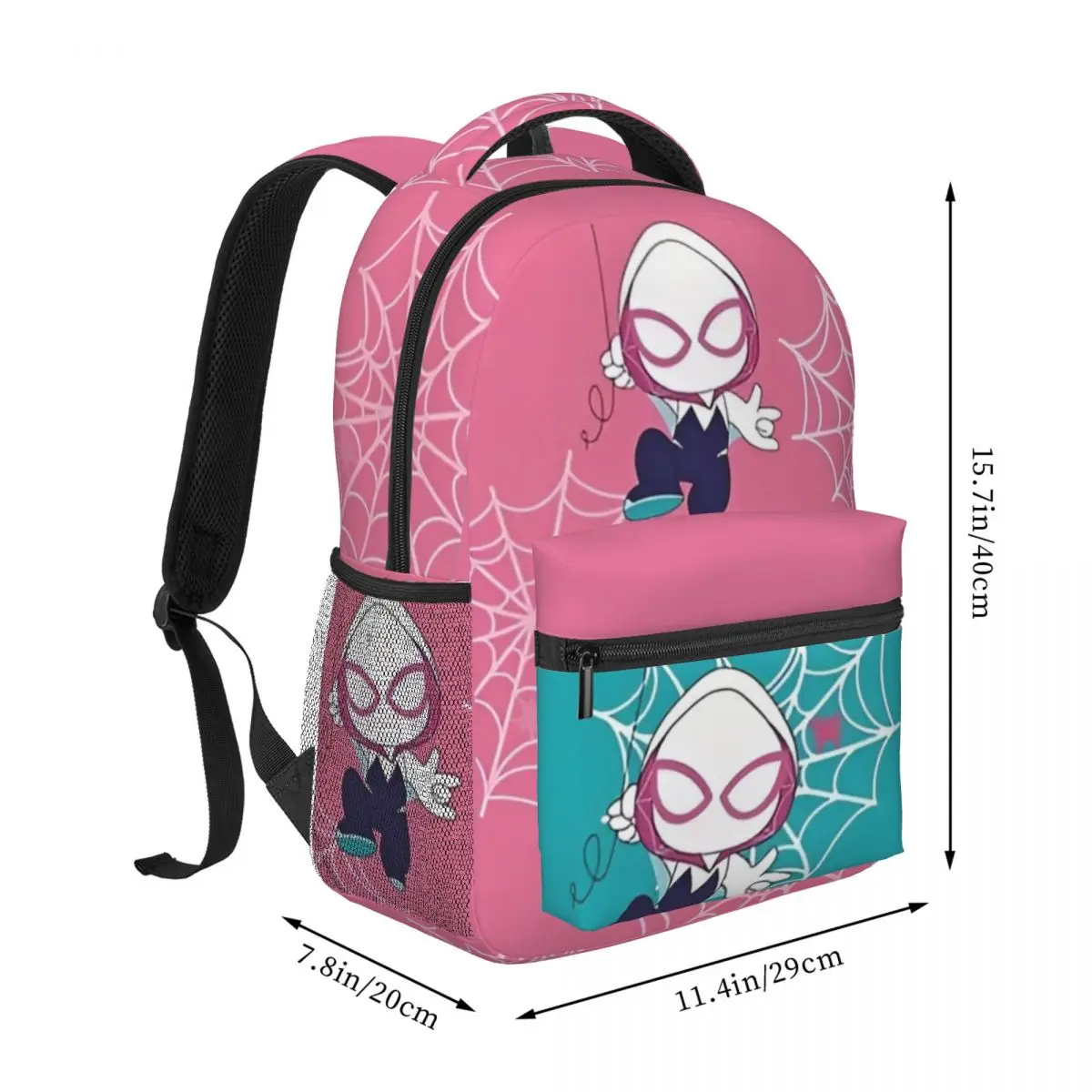 Gwen Little Spider Ghost, Baby Spidey Girl, Grl Pwr, Ghost Spider Backpack for Men Women Fashion Student Business Daypack 16in