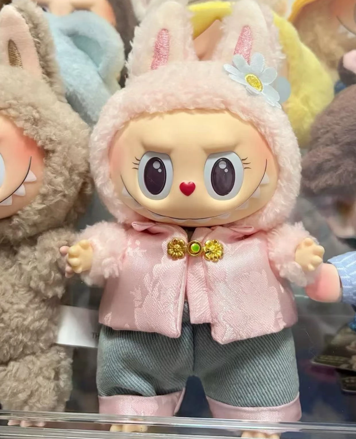 Para 17cm labubu roupas estilo antigo chinês tang terno roupa labubu roupas boneca vestir-se conjunto kawaii roupas diy acessórios