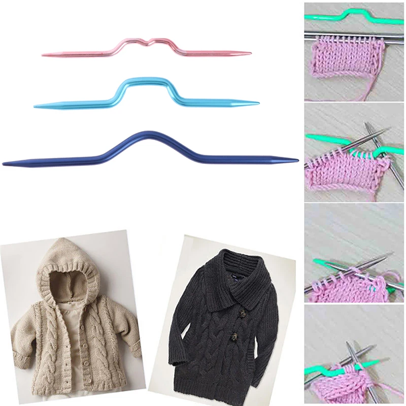 3 teile/los gebogene Häkeln adeln Aluminium Strick nadeln Stifte für Schal Pullover Twist Weben Nähen Stich Strick werkzeuge