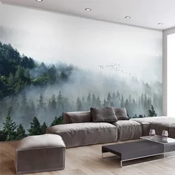 Custom Mural Wallpaper 3D Cloud Foggy Forest Nature Scenery Wall Painting Living Room Study Background Wall Papel De Parede 3 D