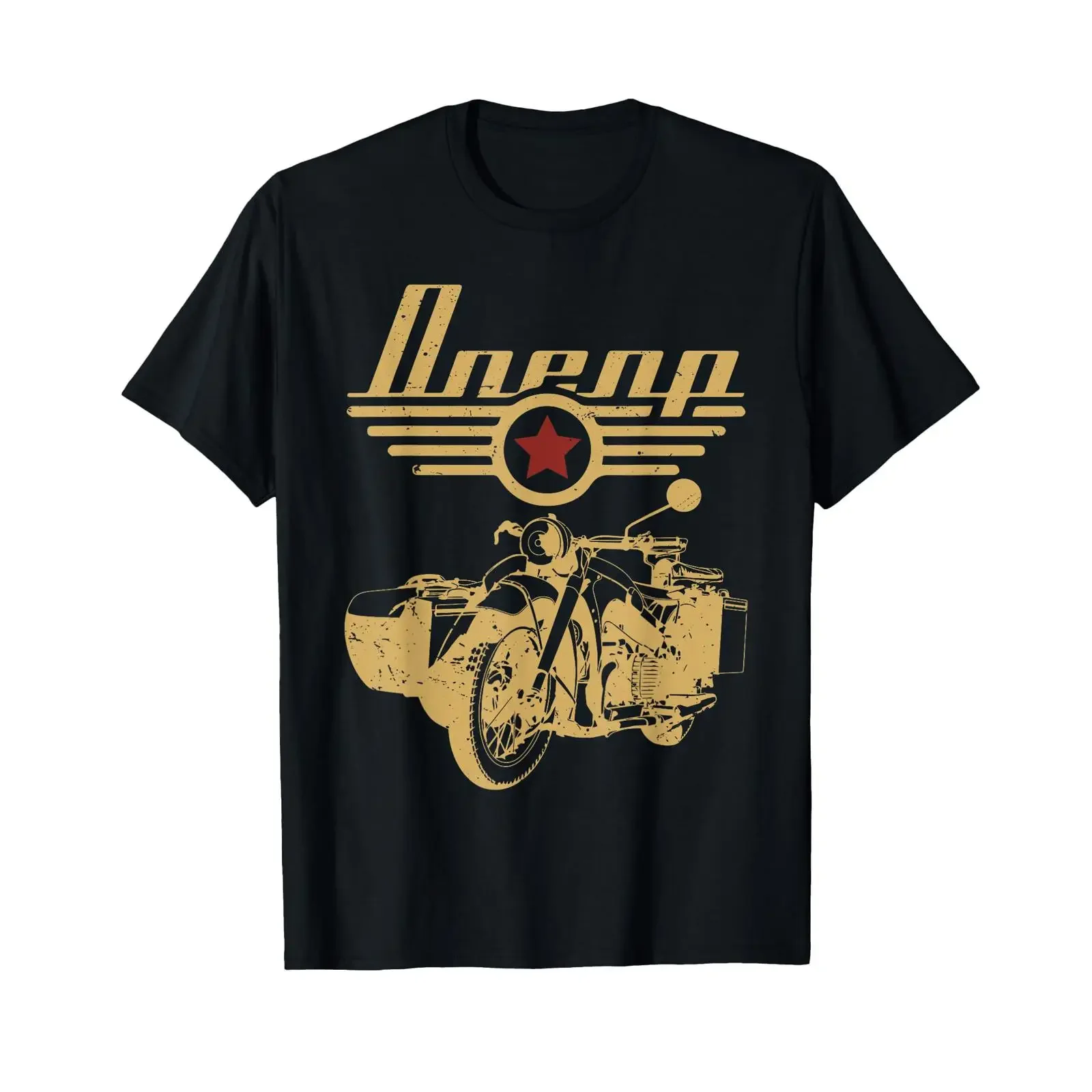 Dnepr Motorcycle Span Offroad Biker T Shirt vintage Washed Unisex designer clothes graphic Soft fashion Slightly Versatile