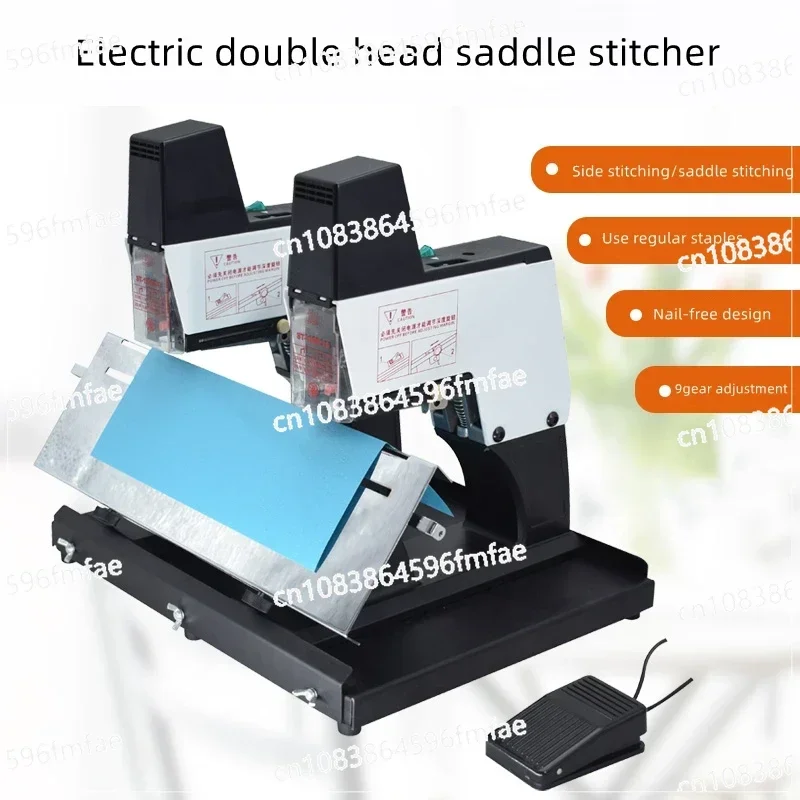 ST105G Electric Double Head Flat Stitching Saddle Stitcher A3 Center Seam Stapler Binding Machine