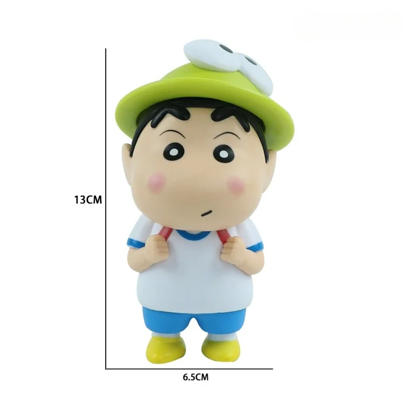 Figura de dibujos animados de Crayon Shin-chan para niños, muñeco de rana, adornos montados en vehículos, regalo de juguete, lindo coleccionable, decoración