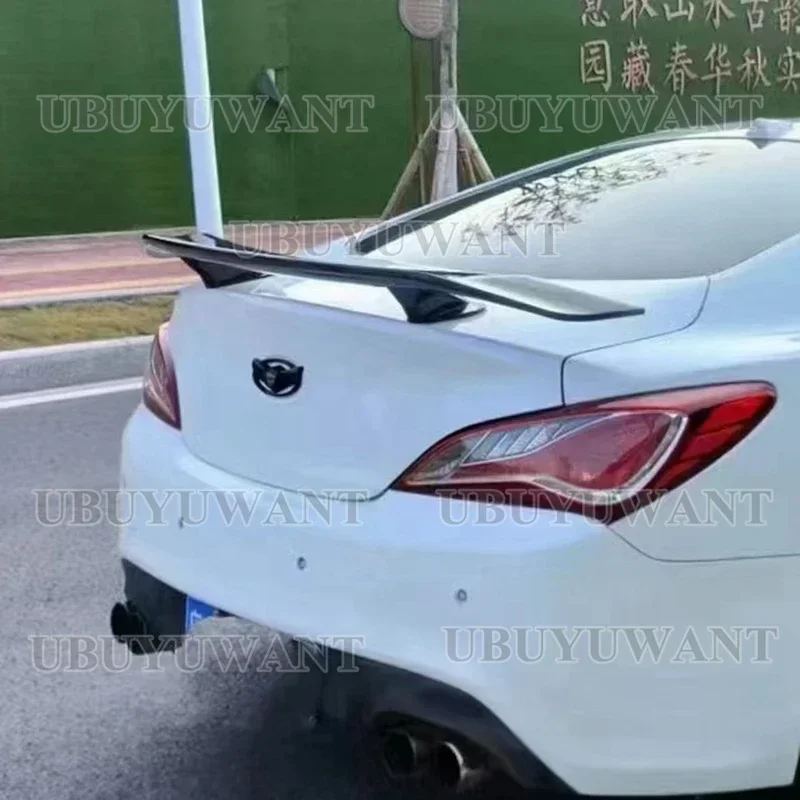 Use For Hyundai Tiburon Genesis Coupe 2009-2012 Spoiler ABS Plastic Carbon Fiber Look Rear Wing Body Kit Accessories