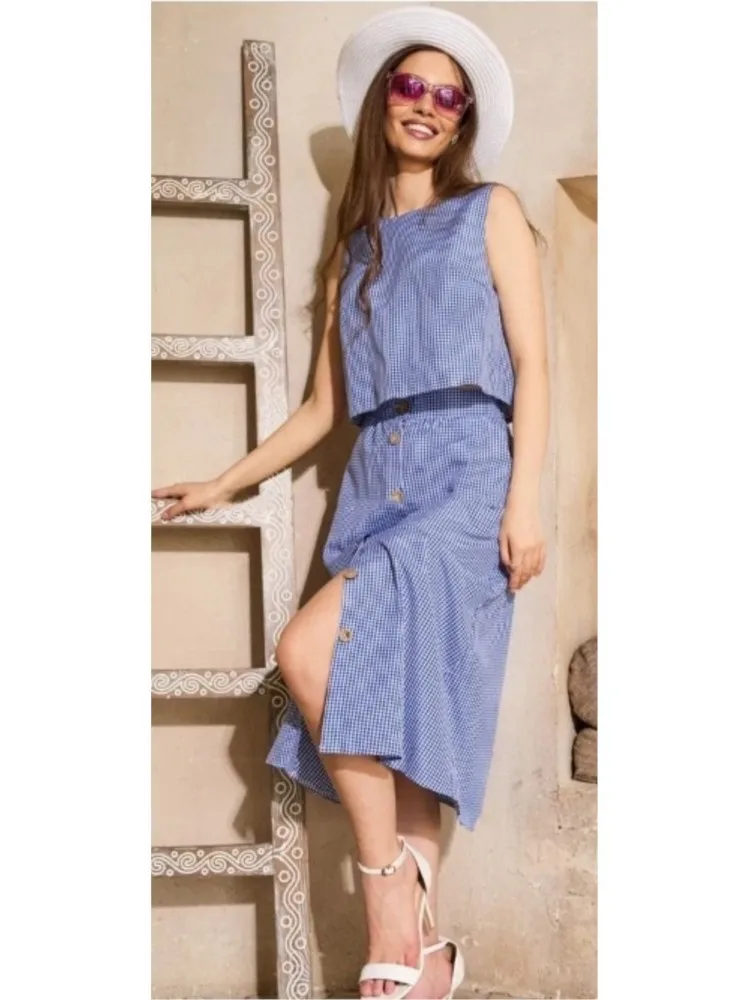 新しい夏のセット女性のカジュアルベストボタンスカートスーツルーズノースリーブベストシングルブレストスカート 2 点セット女性の衣装