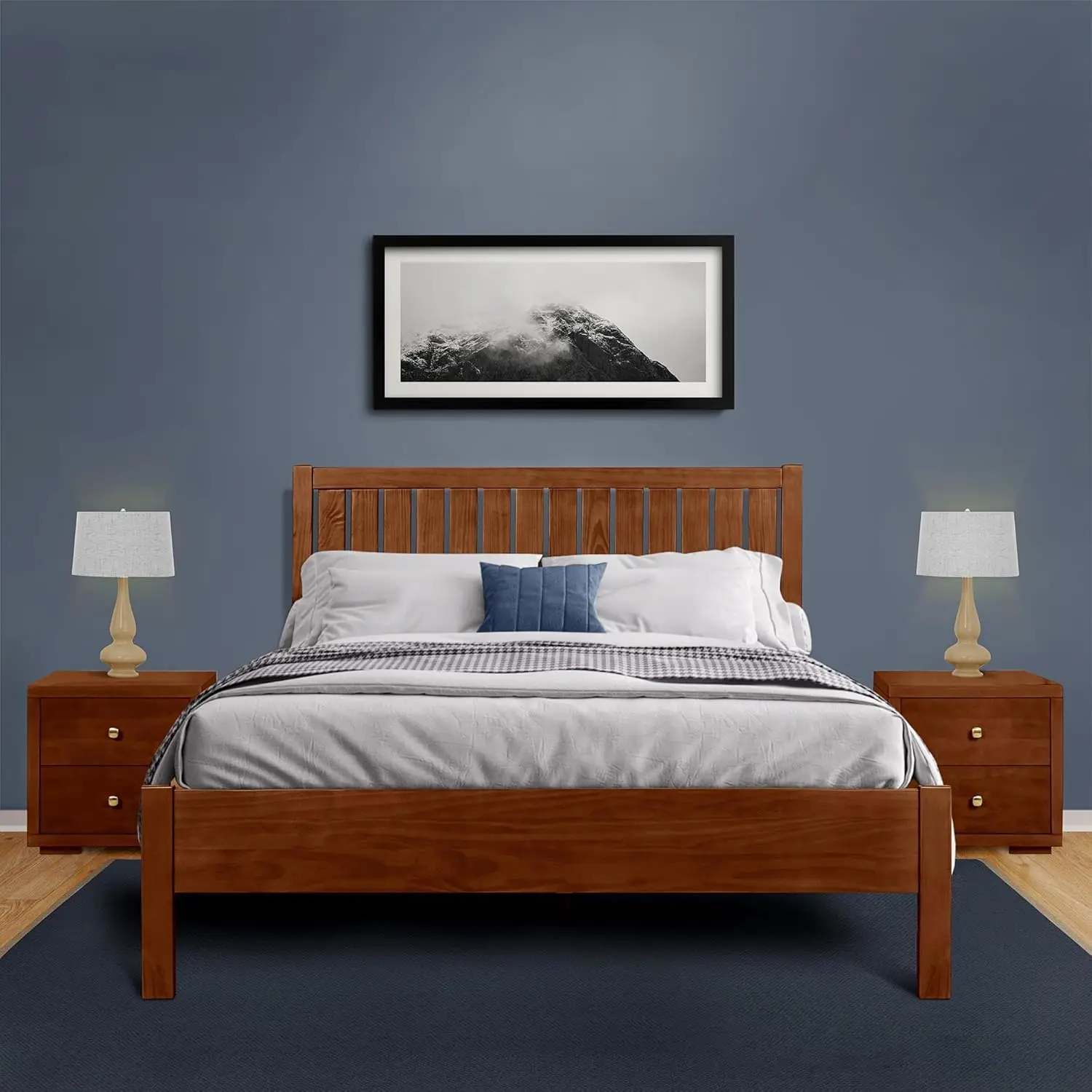 Camden Isle Graham Platform Bed Frame | Modern Low-Profile Bed With Full Slat Support System - No Box Spring Needed, Easy