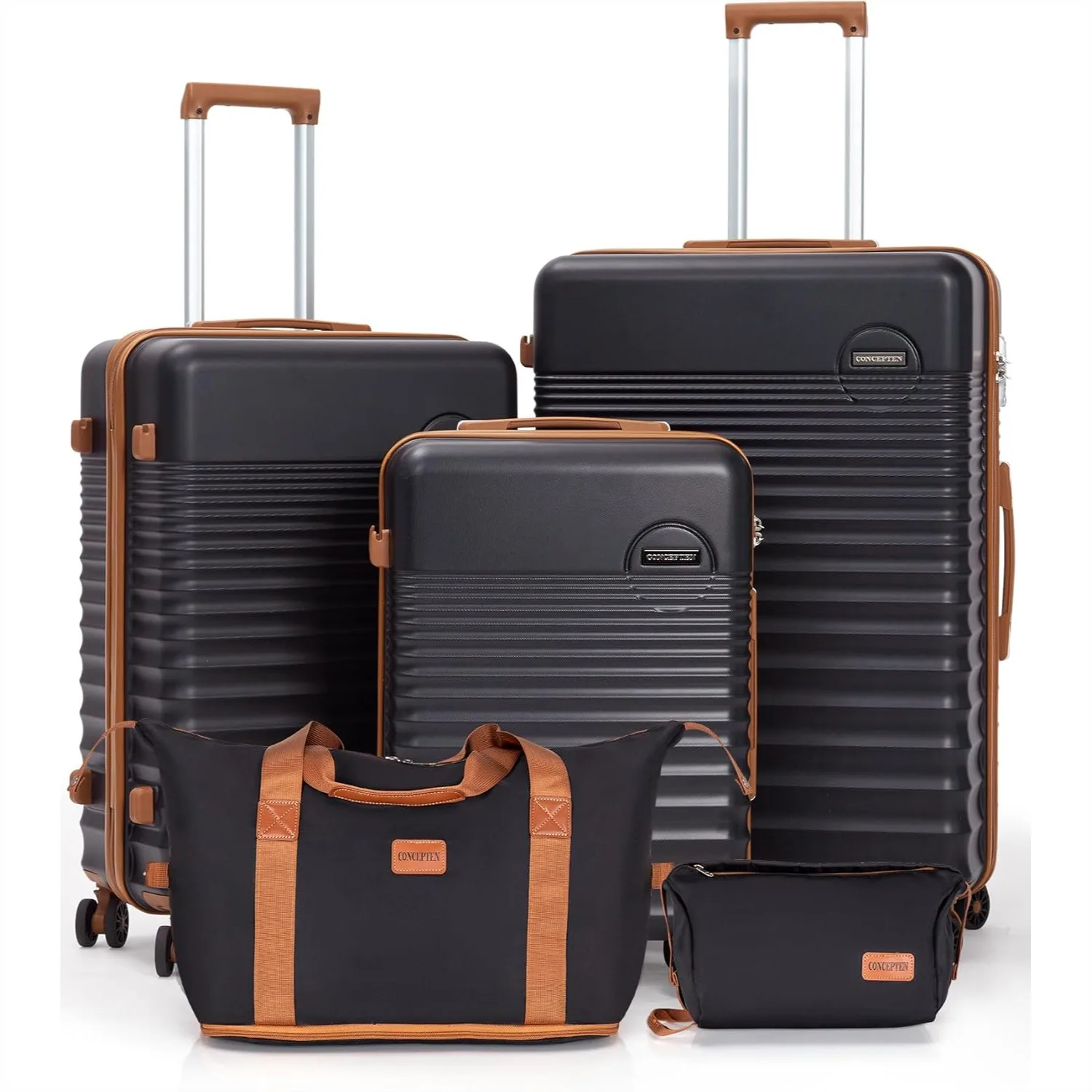 

5 Piece Hardshell Luggage Set with TSA Lock, ABS Suitcases with Spinner Wheels, Carry On and Checked Luggage for Travel