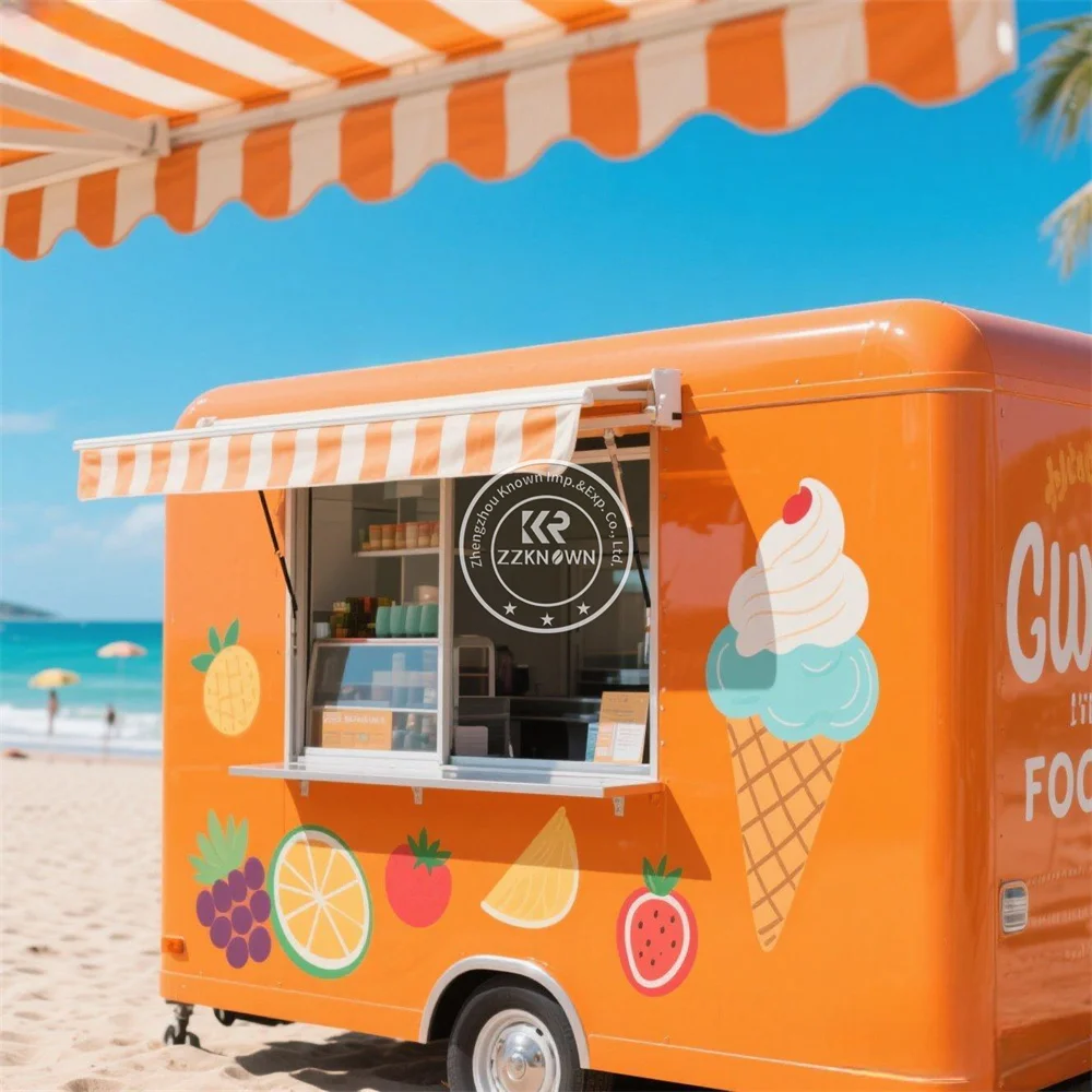 

Street Concession Food Trailer Fully Equipped Ice Cream Cart Customized Snack Hot Dog Cart Street Mobile Food Truck