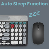 2.4Ghz BT 2 Mode BT Keyboard and Mouse with Phone Holder BT Keyboard Mouse Set Rechargeable Compatible for /iOS/Android/Win7