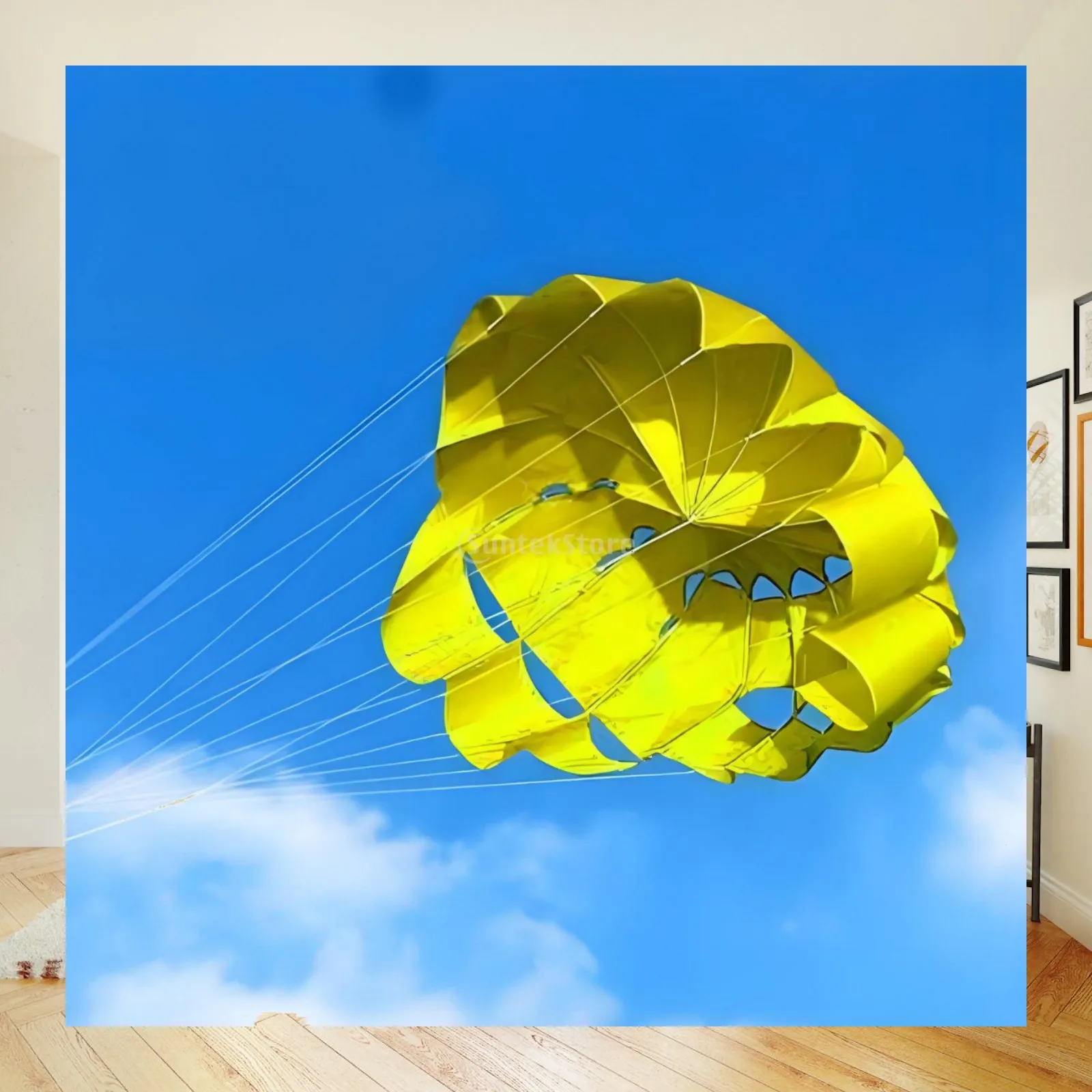 Soft Parafoil Rainbow Kite Dual Handle Control Acrobatic Power Stunt Kite for Park and Beach Flying